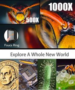 2 "<span class=keywords><strong>LCD</strong></span>スクリーン付きハンドヘルドデジタル顕微鏡8つの調整可能なLEDライトコイン拡大鏡を備えた子供用1000Xポケット顕微鏡 - Product Image 4