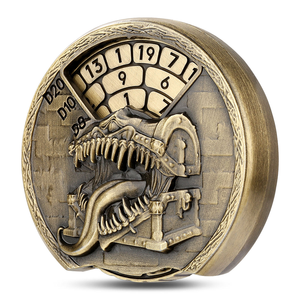 Golden 3D Monster Cosplay Accessoire Dés Roulette Spinning Round Dice Métal pour <span class=keywords><strong>Jeu</strong></span> de Rô<span class=keywords><strong>le</strong></span> - Product Image 2