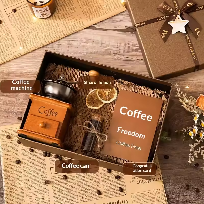 Set cafetera + caja regalo marrón + modelo f