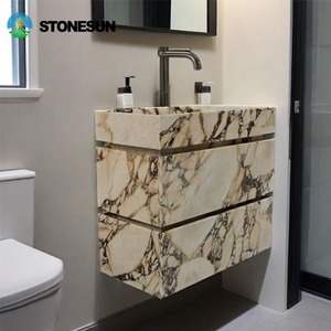 Lavabo Rectangular de Mármol Calacatta Viola Personalizado StoneSun para Decoración de Sala de Estar y Baño en Villas y Casas - Product Image 4