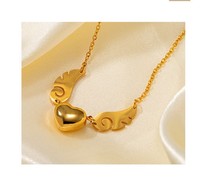 Collier personnalisé en acier inoxydable avec 3 noms, plaqué argent, diamant en forme de cœur gravé, style vintage, boîte de mariage