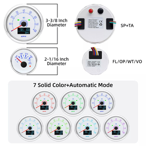 6 Đo thiết lập với cảm biến 85 Mét Trắng GPS Speedometer <span class=keywords><strong>80mph</strong></span> & tachometer 8000 vòng/phút Điện áp Volt nhiệt độ nước dầu Áp suất nhiên liệu cấp - Product Image 3
