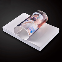 Película Adhesiva de PET Activada por Agua de una Cara, Impermeable, de 50 micras, Tamaño A4, Papel Adhesivo para Impresión Digital