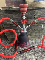 Chicha Narguilé en Métal de Fer Arabe à Deux Tuyaux de Petite Taille, Abordable, avec Bouteille en Verre Anti-Feu