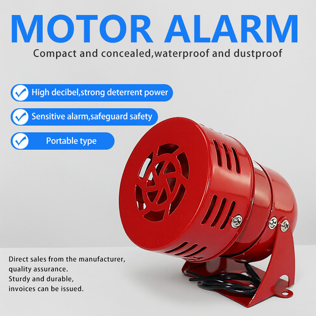 CHYAWE High Decibel Buzzer Alarm YW-MS190 Mini 12V/220V Industrial Electric Motor Siren Aluminum Wind Screw Alarm