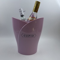 Seau à glace en plastique personnalisé en forme de cœur pour champagne, bière, vin, boissons, glaçons, bol refroidisseur