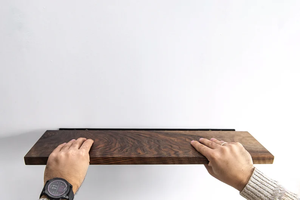 Étagères flottantes en noyer personnalisées ODM OEM Étagères en bois rustique Long support pour livre Salle de bain Rangement de cuisine Étagères de cuisine en chêne - Product Image 2