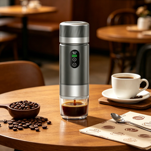 เครื่องชงกาแฟเอสเพรสโซแบบพกพาขนาด 80 มล. พร้อมจอ LED อัจฉริยะ ชาร์จไฟได้ ชงเร็ว เหมาะสำหรับการตั้งแคมป์และการเดินทาง - Product Image 1
