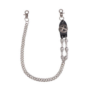 Waist <b>Chain</b> <b>Cross</b> Skull Pendant Tibetan Silver Unisex Punk Fashion Accessory Casual Wear Single Loop Design - Product Image 5