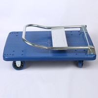 Carrito doméstico portátil de plástico y acero de 400KG, 72x48, polea de carro plana plegable, carrito pequeño personalizado OEM de cuatro ruedas