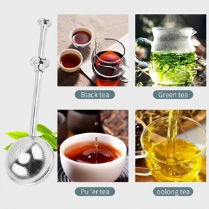 Infuseur à thé réutilisable en acier inoxydable à long manche, filtre à mailles fines pour tasse et théière - Product Image 2