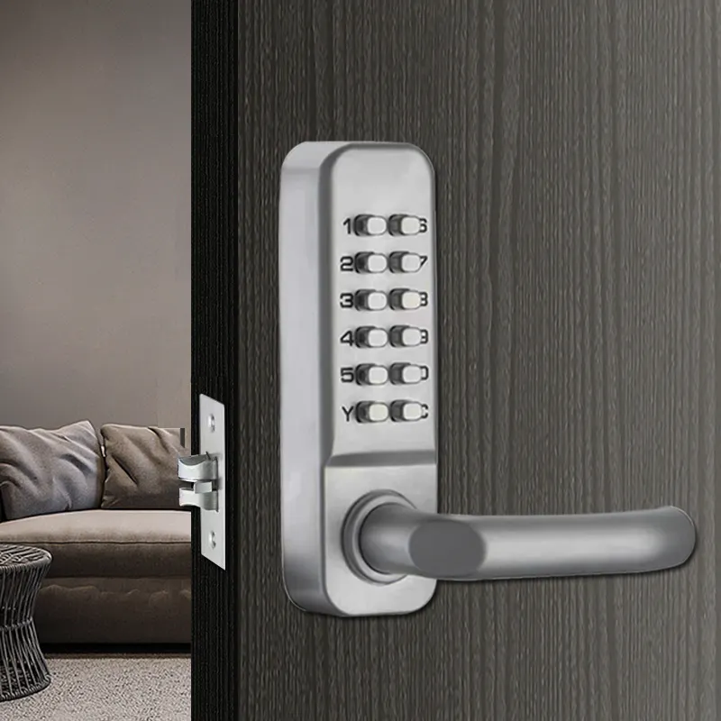 Popular style Zinc alloy combination mechanical code door lock/ push button door lock with lever handle