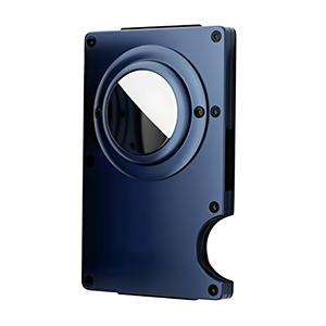 Factory Custom Minimalist Mens Metal Wallet Carbon Fiber Aluminum Card Holder RFID Slim Front Pocket Wallet with Air Tag Clip - Product Image 1