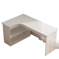 Bureau d'angle en L moderne avec armoire de rangement réversible et étagères pour bureau à domicile, chambre ou salle d'étude