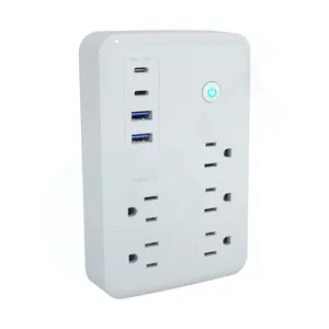 OEM Voice Control 5 way US Socket WiFi Connection Surge Protector Smart Power Strip With USB and Type A-C