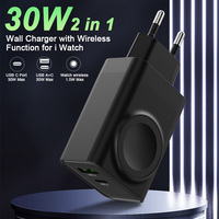 Schitec Design privé EU 30W chargeur mural chargeur de montre sans fil intégré 2 en 1 chargeurs multifonctions pour téléphone et montre