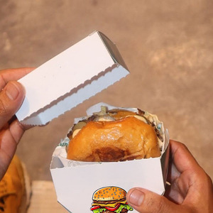 Lấy ra thức ăn nhanh bao bì ăn trưa khoai tây chiên hình lục giác xé Burger Hot Dog <span class=keywords><strong>Pizza</strong></span> có thể gập lại hộp với logo để dễ ăn - Product Image 2