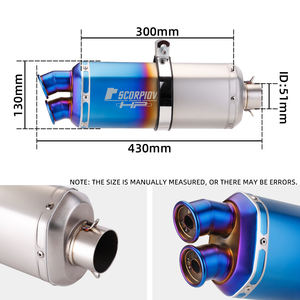Silencieux d'échappement universel à Double trou de sortie en acier inoxydable modifié <span class=keywords><strong>DB</strong></span> <span class=keywords><strong>Killer</strong></span> pour moto <span class=keywords><strong>Z900</strong></span> NINJA400 R3 S9 - Product Image 4