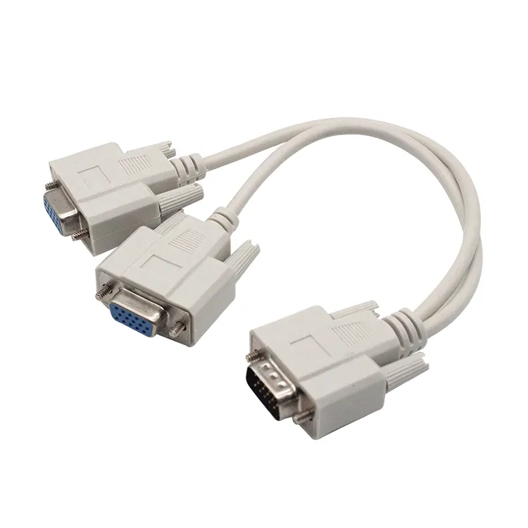 ฟรีตัวอย่างชาย VGA กับหญิง2สาย VGA คู่1ชิ้นถึง2 VGA SVGA จอภาพแยกสายเคเบิล