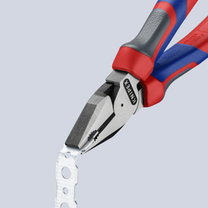 KNIPEX 02 02 180 Universal <b>pliers</b>, strong type, with comfort handles, black, atramentized, 180 mm - Product Image 3