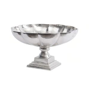 Cuencos para servir frutas de Metal de aluminio, pedestal de corteza de árbol con acabado plateado, cuenco decorativo de lujo para flores de boda - Product Image 1
