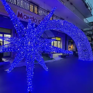 Lampe 3D <span class=keywords><strong>Lumineuse</strong></span> Étoile <span class=keywords><strong>Filante</strong></span> Éclatante, Grand Motif Métallique Lumineux avec Indice de Protection IP65 pour Décoration Commerciale Extérieure de Noël et de Rue - Product Image 6
