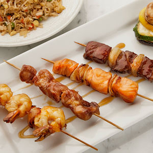 Brochettes en bambou jetables pour barbecue, directement de l'usine, 40 <span class=keywords><strong>cm</strong></span>, 7 mm, en <span class=keywords><strong>bois</strong></span> de bambou pour barbe à papa - Product Image 4