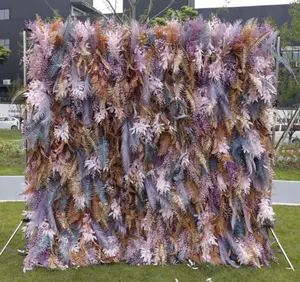 Vendita calda piume artificiali festa di nozze sfondo fiore decorazione della parete