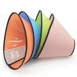 친환경 플라스틱 솔리드 간단한 스타일 개 산책 가죽 끈 세트 고양이 개 <span class=keywords><strong>PVC</strong></span> 엘리자베스 칼라 레이스 장식 버클 클로저 - Product Image 6