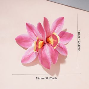 Pince à cheveux multicolore en forme d'orchidée Cymbidium artificielle, grande épingle florale pour coiffures de plage et Hanfu, accessoires capillaires pour femmes - Product Image 2