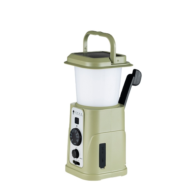 5000mAh Emergency Camping Lantern Hand Crank AM/FM/NOAA Weather Radio 3 Lighting Modes Solar Cell Phone Charger for Hiking