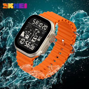 Skmei Digital Watch Men's Large Electronic Waterproof Luminous Sports <b>Timer</b> <b>With</b> Date Alarm Stopwatch Orange Strap - Product Image 3