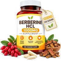 Capsules de supplément de berbérine HCL OEM 1000 mg, soutien du système immunitaire et énergie constante