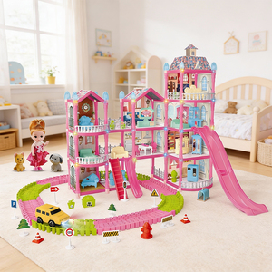 Jinying 412 PCS DIY Mini Princess Castle Villa <b>Girls</b> Pretend Play Toy Assembly Building Block Track <b>Set</b> for Kids Birthday <b>Gift</b> - Product Image 4