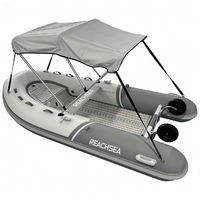 Bateau semi-rigide (RIB) de 350 cm pour 6 personnes, en Hypalon Achilles, avec rangement avant en aluminium étanche, auvent pliable, roues de transom à dégagement rapide