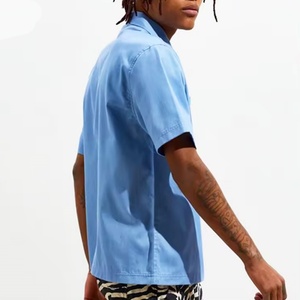 Chemises de travail pour hommes à manches courtes, col rabattu, avec poche, décontractées, à fermeture éclair, personnalisées OEM, de haute qualité et tendance - Product Image 4