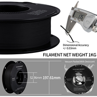 TINMORRY No Bubble 1,75mm 1KG PLA Filamento de plástico flexible de varios colores para impresora de filamentos 3D Negro