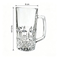 Verre à bière moderne en verre transparent taillé en diamant, écologique, réutilisable, fait main, avec poignée, pour café glacé, boisson citronnée, avec logo personnalisé