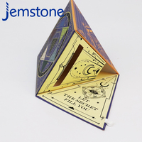 Boîte en carton biodégradable de haute qualité en forme de pyramide pour thé et café, avec fermeture magnétique et ruban