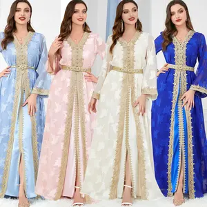 2023 Middle East Arab clothing women's V-neck long-sleeved European and American foreign trade two-piece cross-border dress