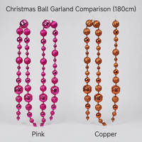Guirlande de boules de Noël personnalisées de 180 cm, fabricant de guirlandes de boules en plastique à finitions variées pour les fêtes de Noël