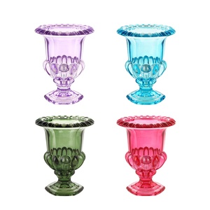 Vases en verre rétro, vases en verre à relief français, décoration de table de salon en verre, vente en gros - Product Image 1