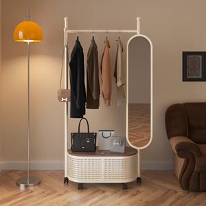 Tangke porte-manteau moderne en métal pleine longueur miroir de Style crème mobile Simple <span class=keywords><strong>cintre</strong></span> intégré miroir d'habillage maison - Product Image 2