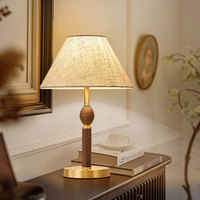 Lampe de table rétro en cuivre de style chinois, avec interrupteur à bouton, éclairage d'ambiance, luxe sophistiqué, inspirée du zen