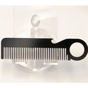 Factory customized high-quality hand polished stainless steel comb Men's beard care comb, Hot selling business comb