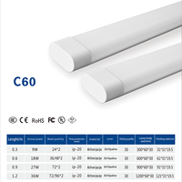 Vente en gros de tube à LED en aluminium/fer/ps/plastique 9w 18w 27w 36w 1ft 2ft 3ft 4ft de fabricant de profession avec prix d'usine