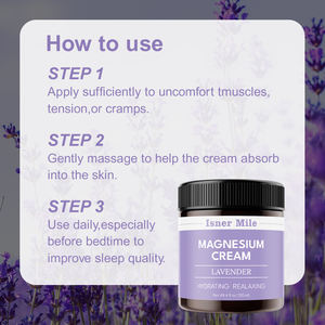 Loción de magnesio Crema de magnesio nocturna Aplicar a las piernas Brazos o pecho Cloruro de magnesio tópico Lavanda - Product Image 6