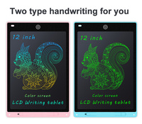 Tablette d'écriture numérique LCD portable de 12 pouces, colorée, anti-chute, pour le dessin et l'écriture des enfants