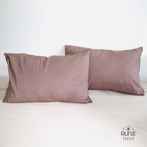 Muted <b>Plum</b> <b>Bedding</b> Set 4 PCS 100% High-Quality Washed Cotton 2 Pillow Cover Duvet Cover Bed Sheet Cover Natural Eco-Friendly - Product Image 6