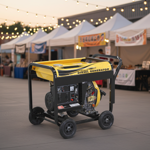 גנרטור דיזל שקט נייד עם 4 גלגלים מגומי 10 אינץ' 5 קילוואט 5.5 קילוואט 50/60 הרץ מונע על ידי JDP186FAE לחקלאות - Product Image 5